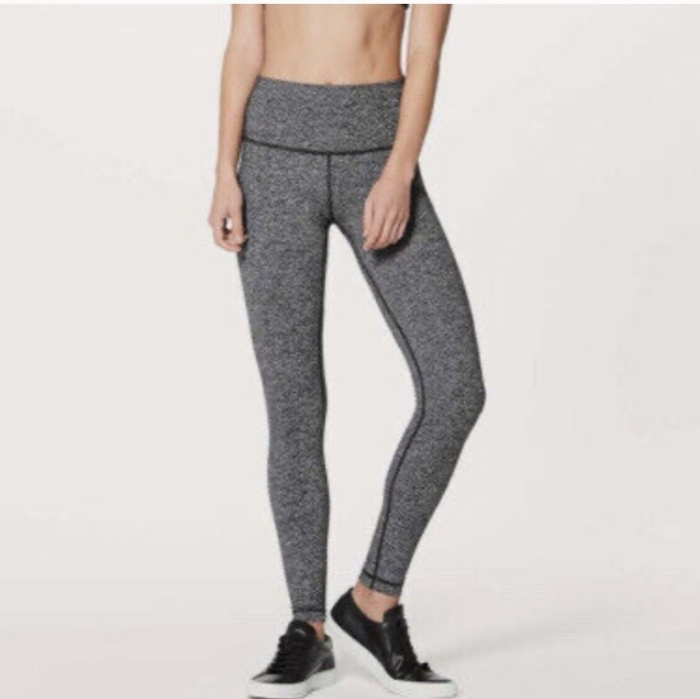 Lululemon Wunder Under High Rise Tight Full Length Gray Heathered Legging Size 8